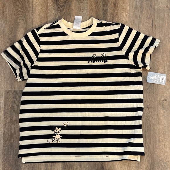 NWT- Disney Minnie Striped Black and White Shirt Women - Picture 4 of 4